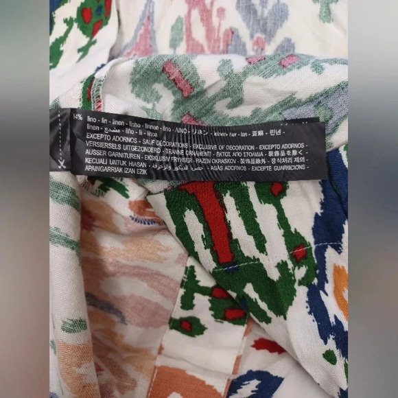 Zara NWT Hanoi Kimono Multicolored Linen Blend Size Large - Picture 11 of 11